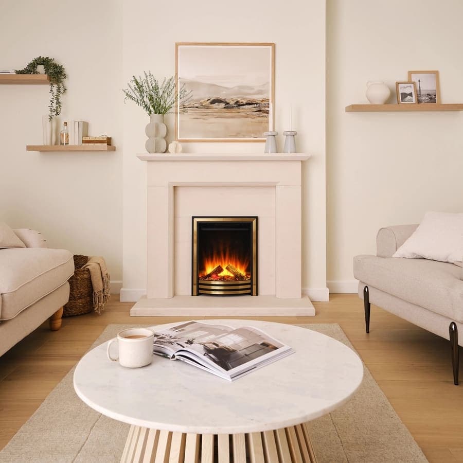 Sutton — Limestone Fireplace