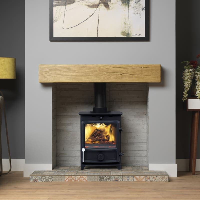 Light oak effect beam roomset with stove