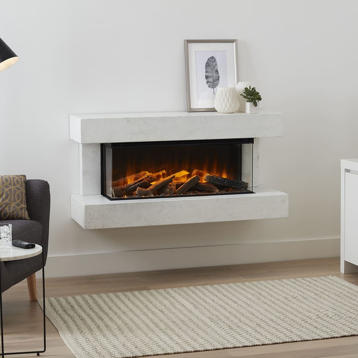 British Fires Winchester White Electric Fireplace Suite