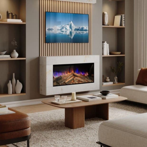 Evonic Fires Chiswick 1000 white Electric Fireplace Suite
