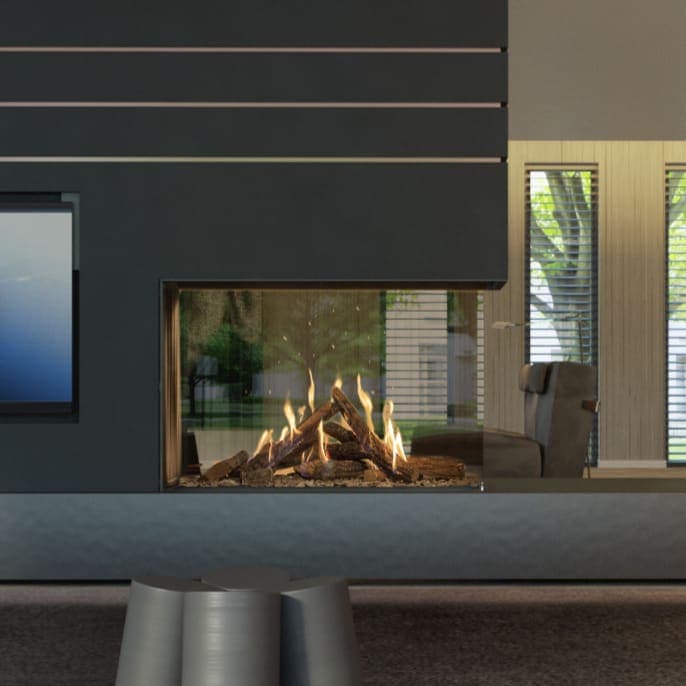 Kalfire GP115 75R Room Divider Gas Fire