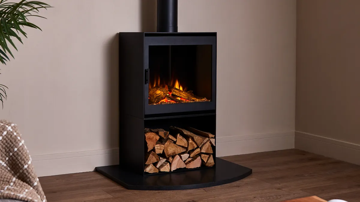 British Fires Cube with traditional steel door