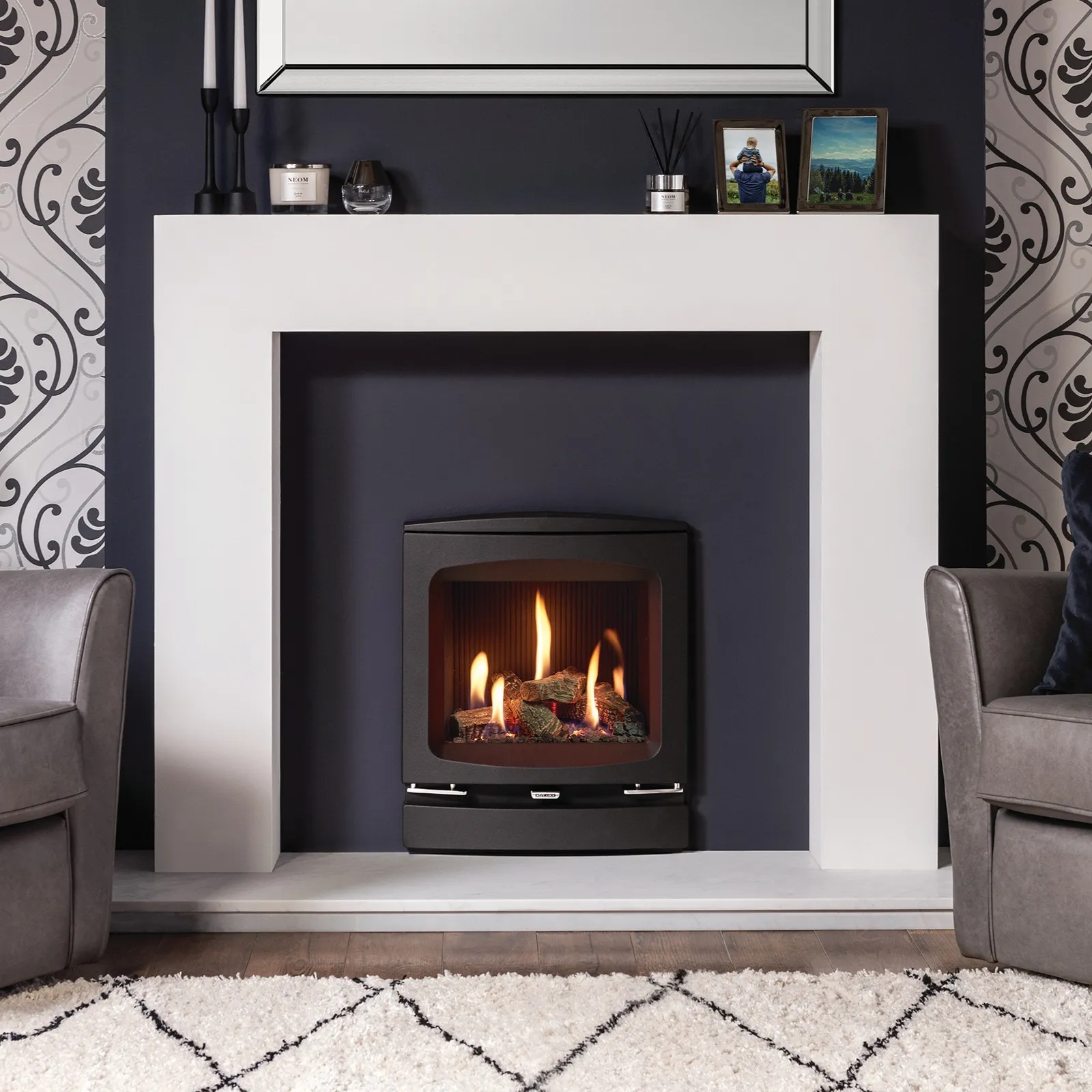 Gazco Logic HE Vogue Log Gas Fire Inset