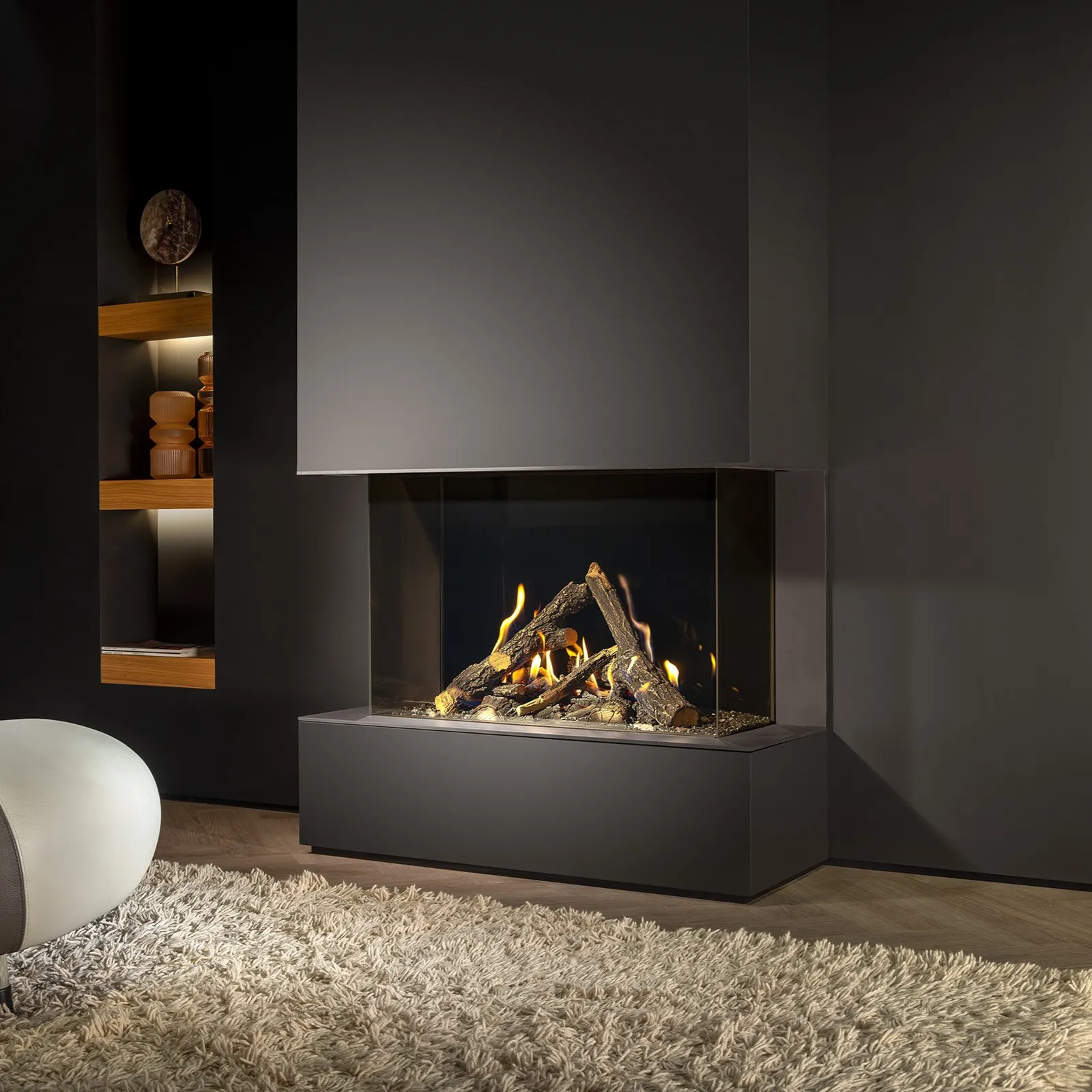 Kalfire Gi85 55S 3 Sided Gas Fire