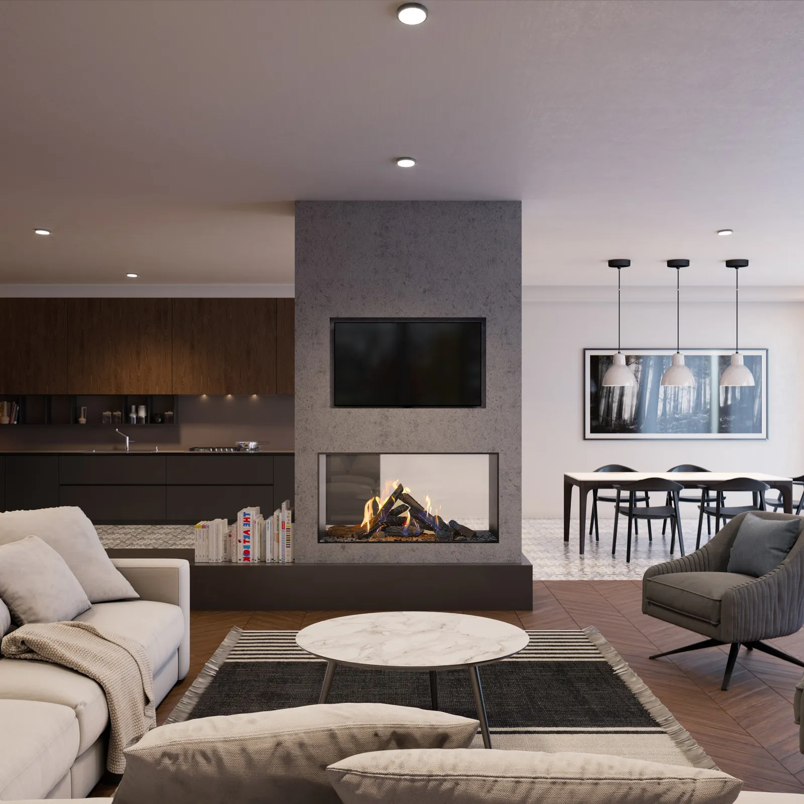 Kalfire GP110 59T Double Sided Gas Fire