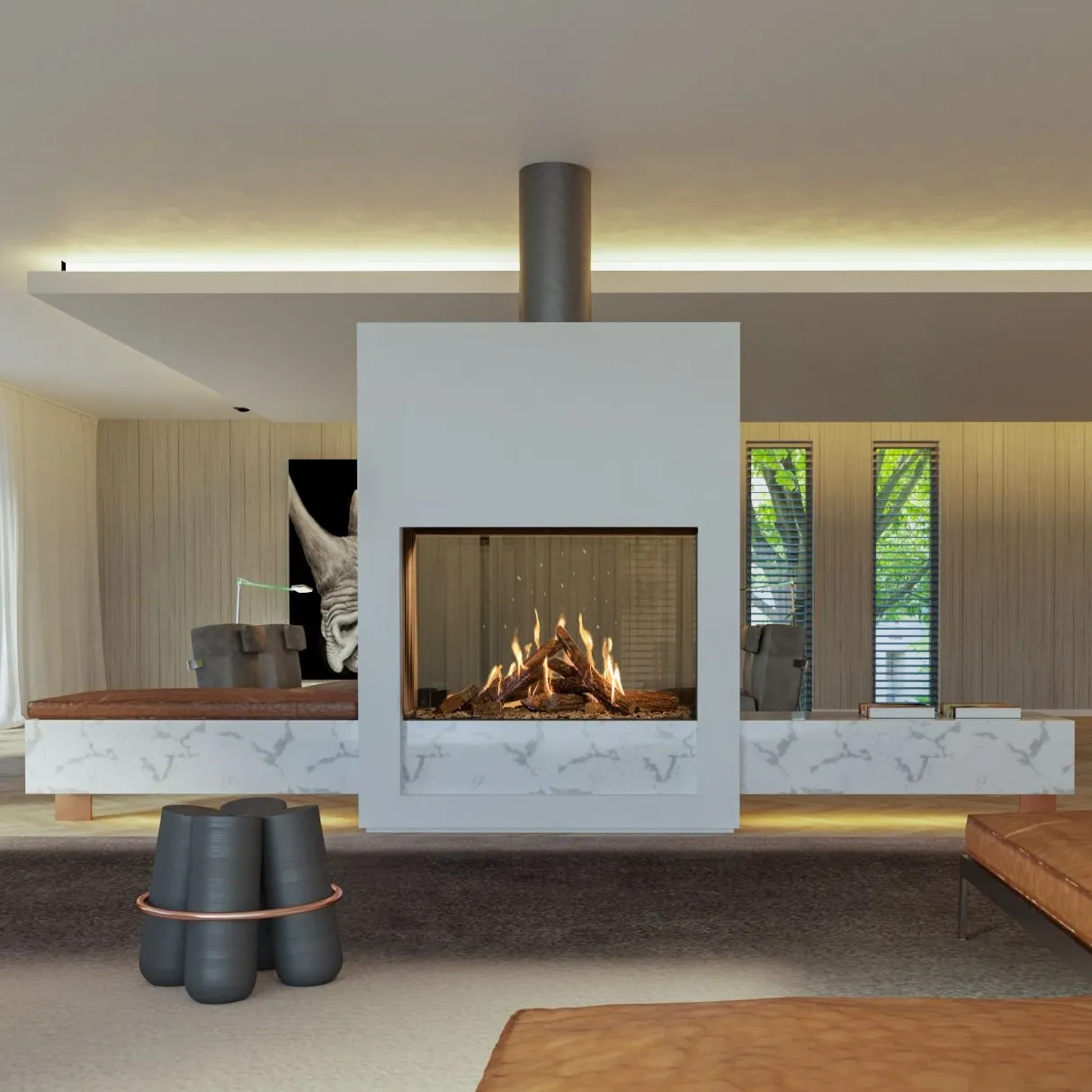 Kalfire GP110 79T Double Sided Gas Fire