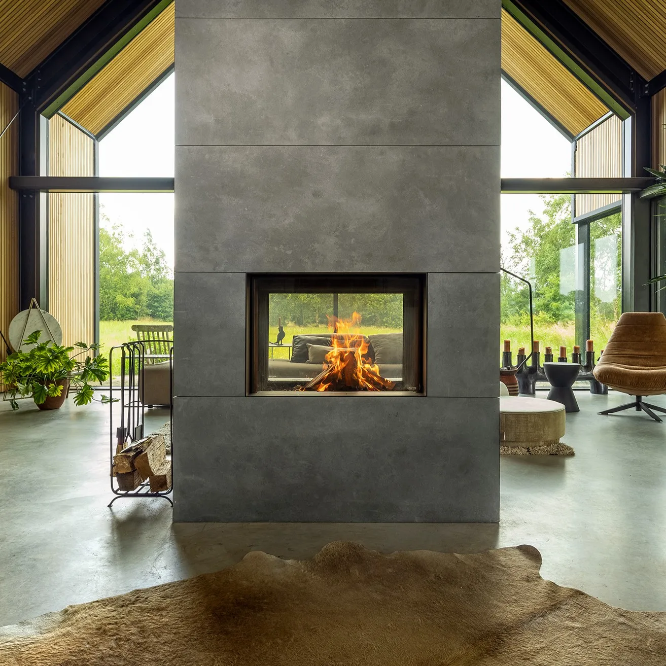 Kalfire W80/52T Double Sided Wood Burner