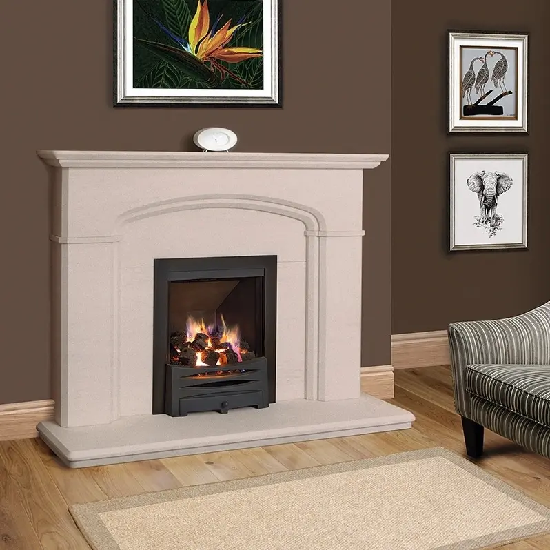 Cambridge Limestone Fireplace — detail
