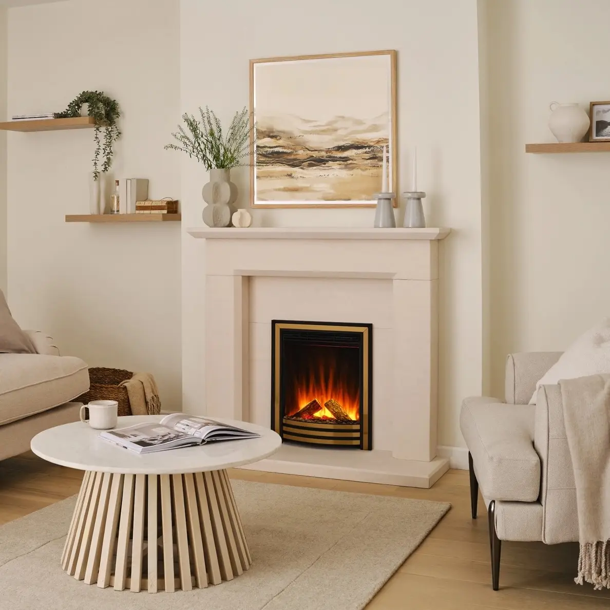 Sutton Limestone Fireplace — detail
