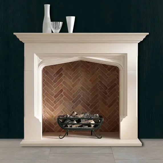Chesneys Elizabethan Limestone Fireplace Surround — detail