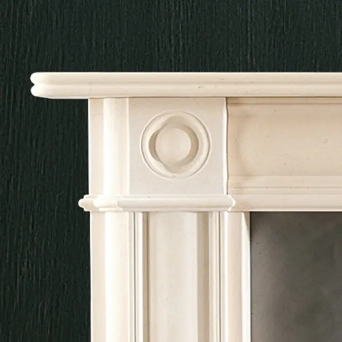Chesneys Regency Bullseye Limestone Fireplace Surround — detail