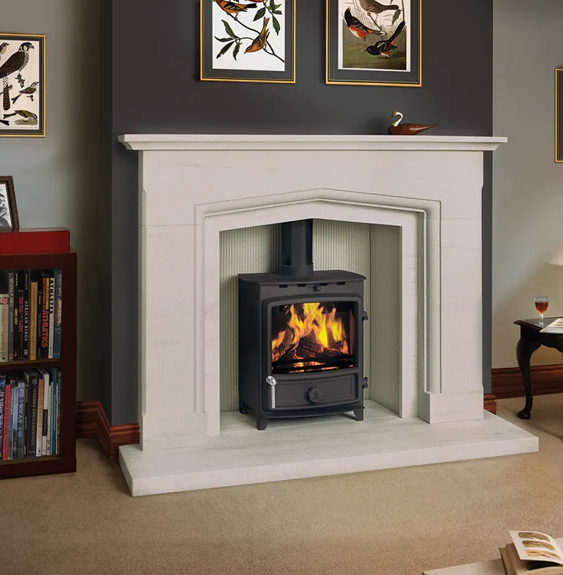 Langford Limestone Fireplace Surround — detail