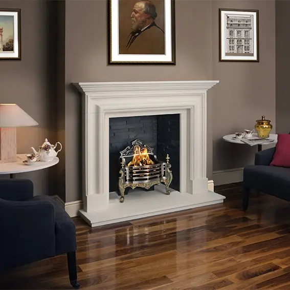 Salisbury Bolection Limestone Fireplace Surround — detail