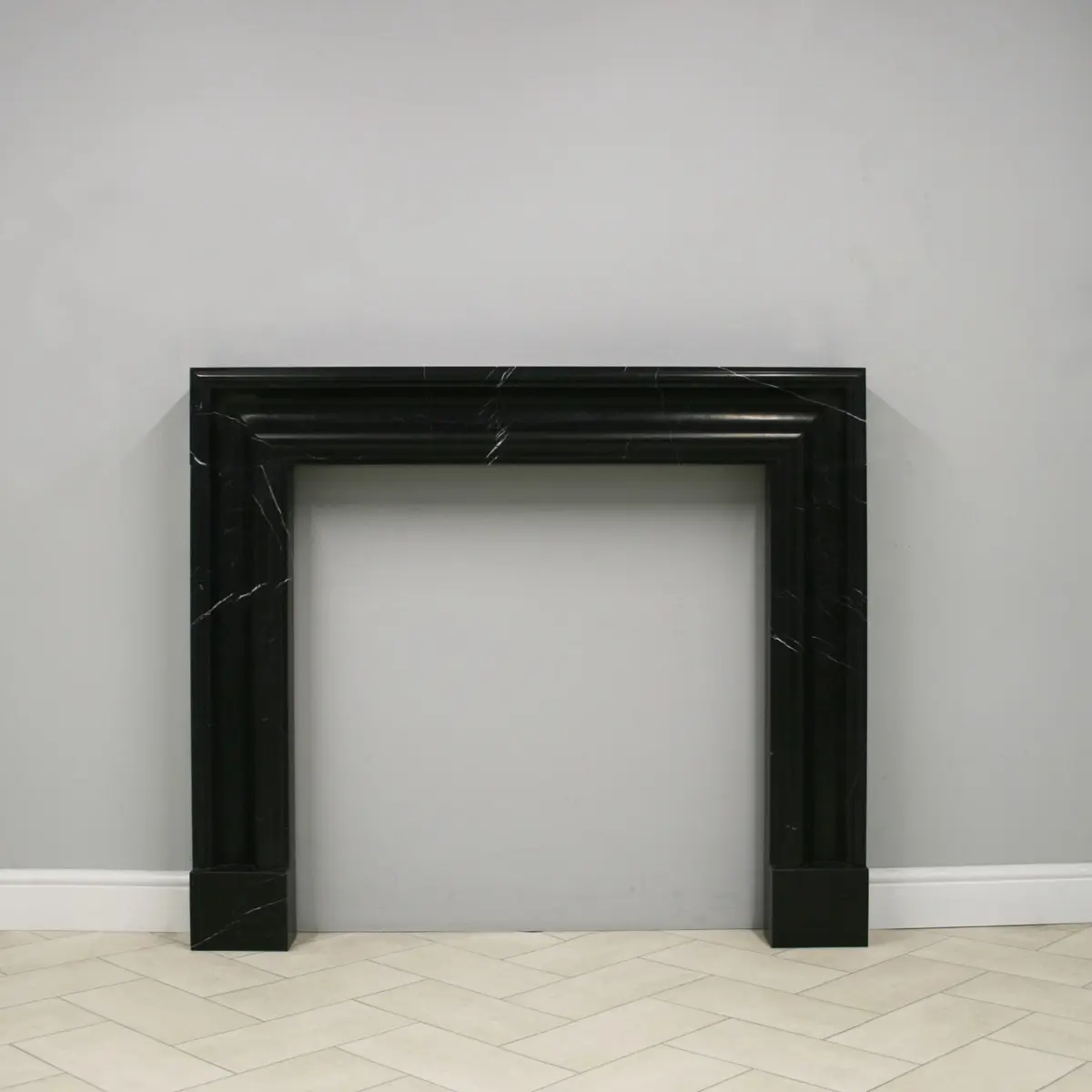 Bolection Nero Marquina Marble Fireplace Surround