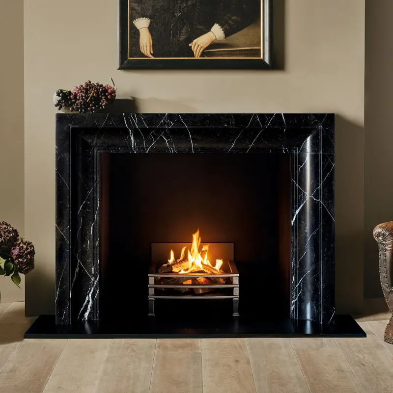 Chesneys Scarpa Standard Marble Fireplace Surround — Nero Marquina