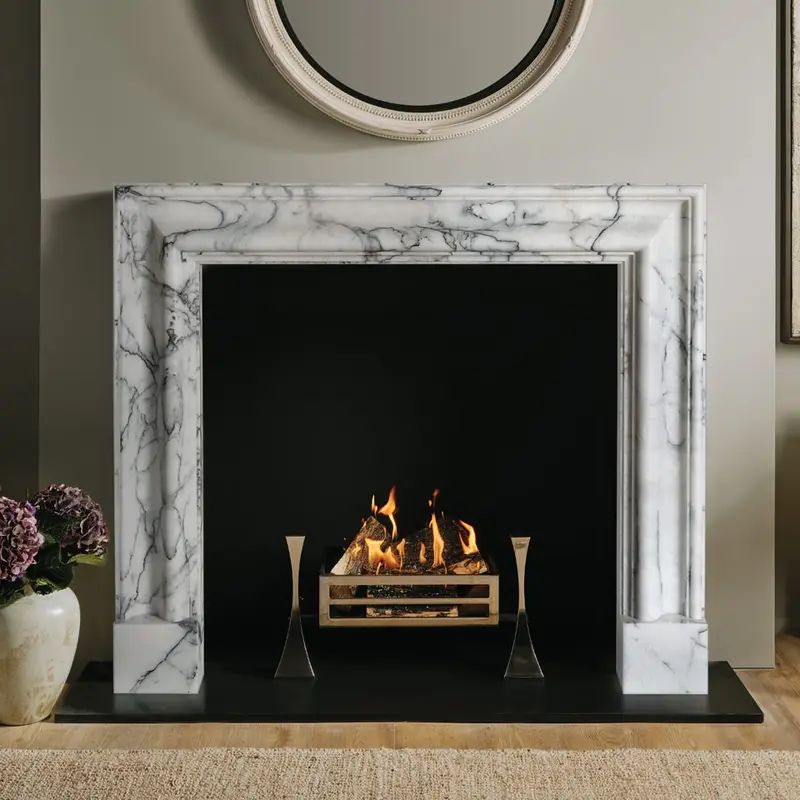 Chesneys Wren Bolection Marble Fireplace Surround — Arabescato