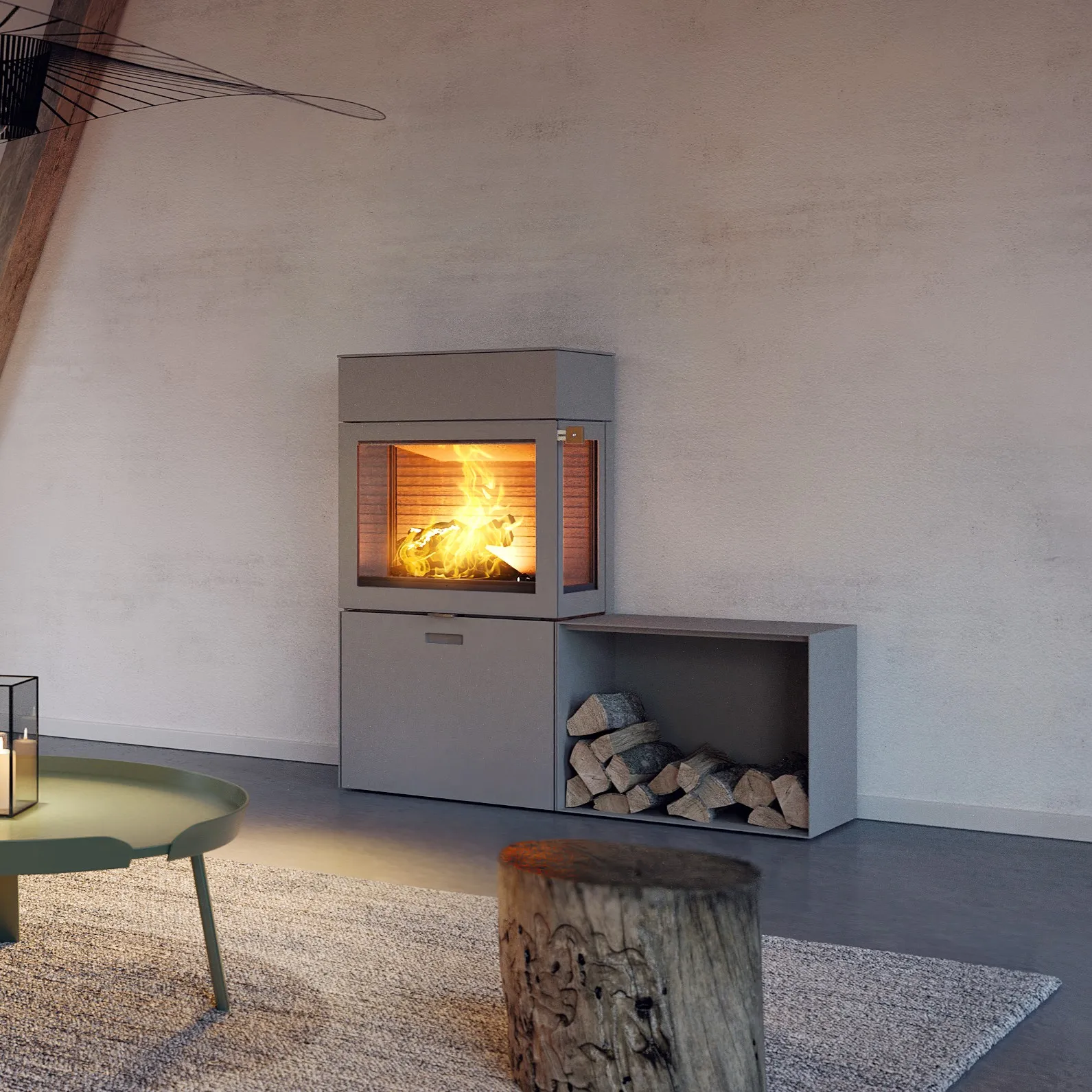 Rais 600 Max 3 Sided Wood Burner