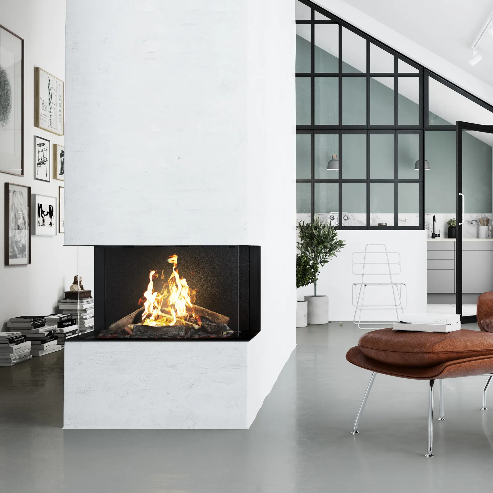 Rais Visio 90 3s 3 Sided Gas Fire