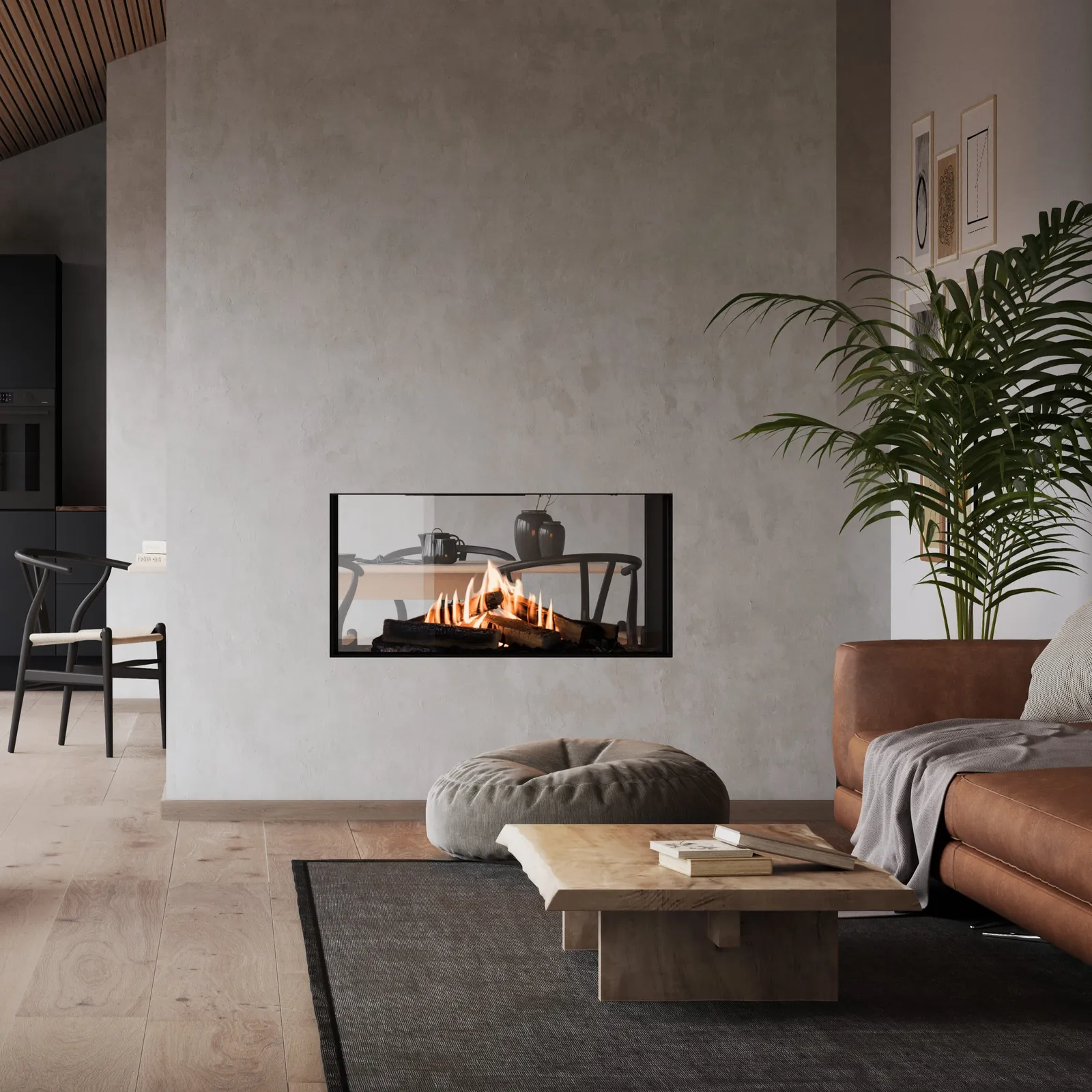Rais Visio 90 T Double Sided Gas Fire