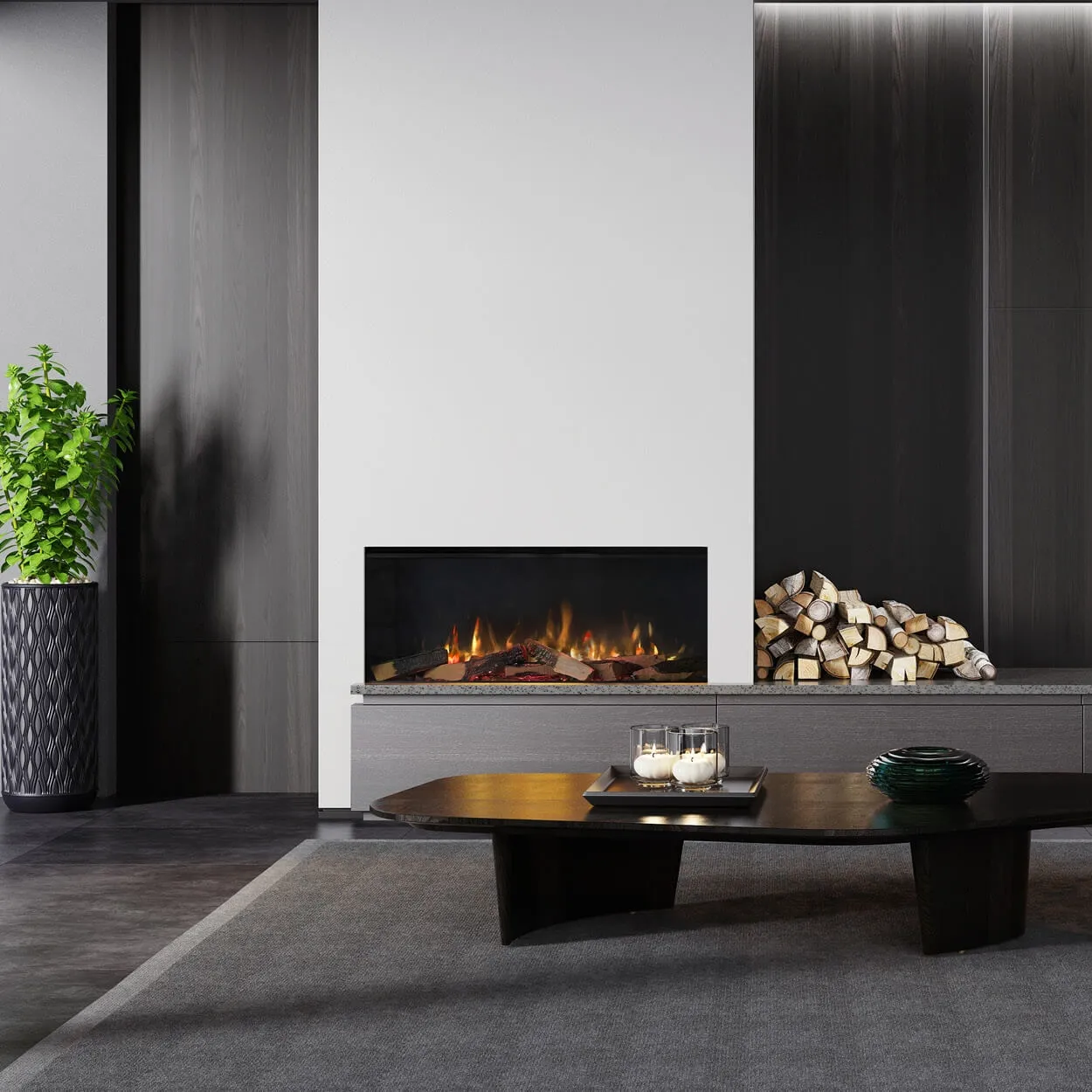 Vision Fires Solus VS100 electric media wall fire